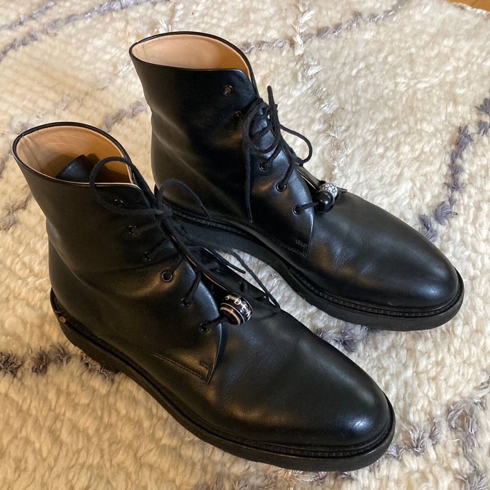 Dear Frances Black Park Combat Boots
